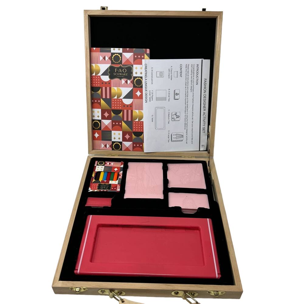 FAO Schwartz Fashion Plate Activity Set Wooden Box